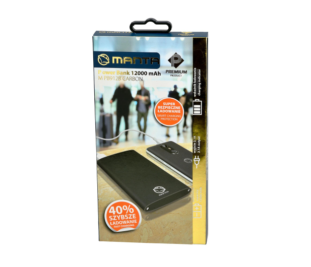 MANTA Premium MPB912B 12000 mAh Aluminium Czarny - 1451069 - zdjęcie 3
